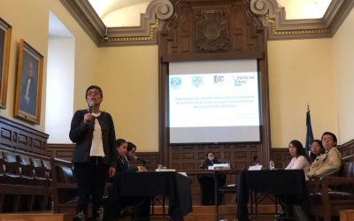 Representación del Juicio Oral por nuestros estudiantes en la Feria del libro de Ciencia de la Salud 2018.