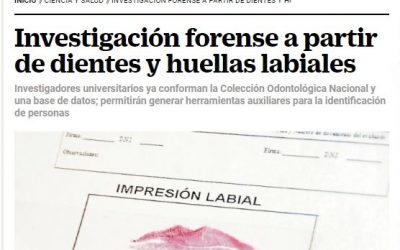 Nota en «El Universal»: «Investigación forense a partir de dientes y huellas labiales».