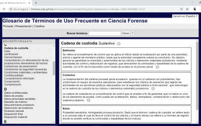 Consulta el “Glosario de Términos de Uso Frecuente en Ciencia Forense”
