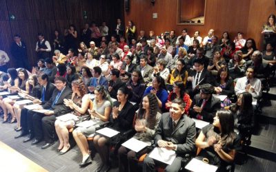 Durante la entrega de constancias a la tercera generación de la Licenciatura en Ciencia Forense UNAM
