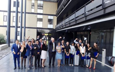 Durante la protesta de los alumnos de la Licenciatura en Ciencia Forense UNAM 2019 y la entrega de la medalla Gabino Barreda.