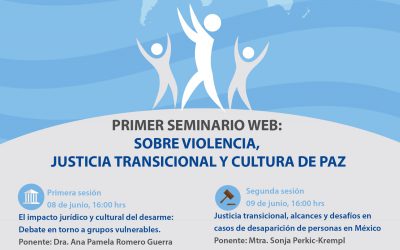 Atenta invitación a nuestro primer seminario web: sobre violencia, justicia transicional y cultura de paz