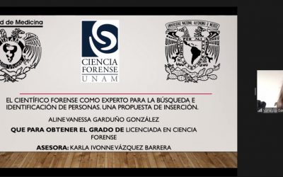🎉Felicidades a Aline Vanessa Garduño González🎉  Por obtener grado de Licenciada en Ciencia Forense con la tesis:  “El científico forense como experto para la búsqueda e identificación de personas, una propuesta de inserción”.