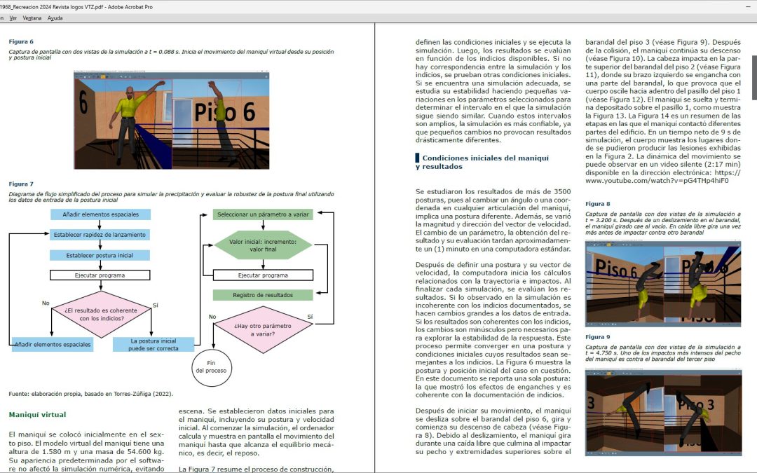 Nueva publicación ENACIF: Recreación por computadora de una precipitación con enganches entre barandales