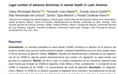 Nueva publicación ENACIF: Contexto jurídico de las voluntades anticipadas en salud mental en América Latina